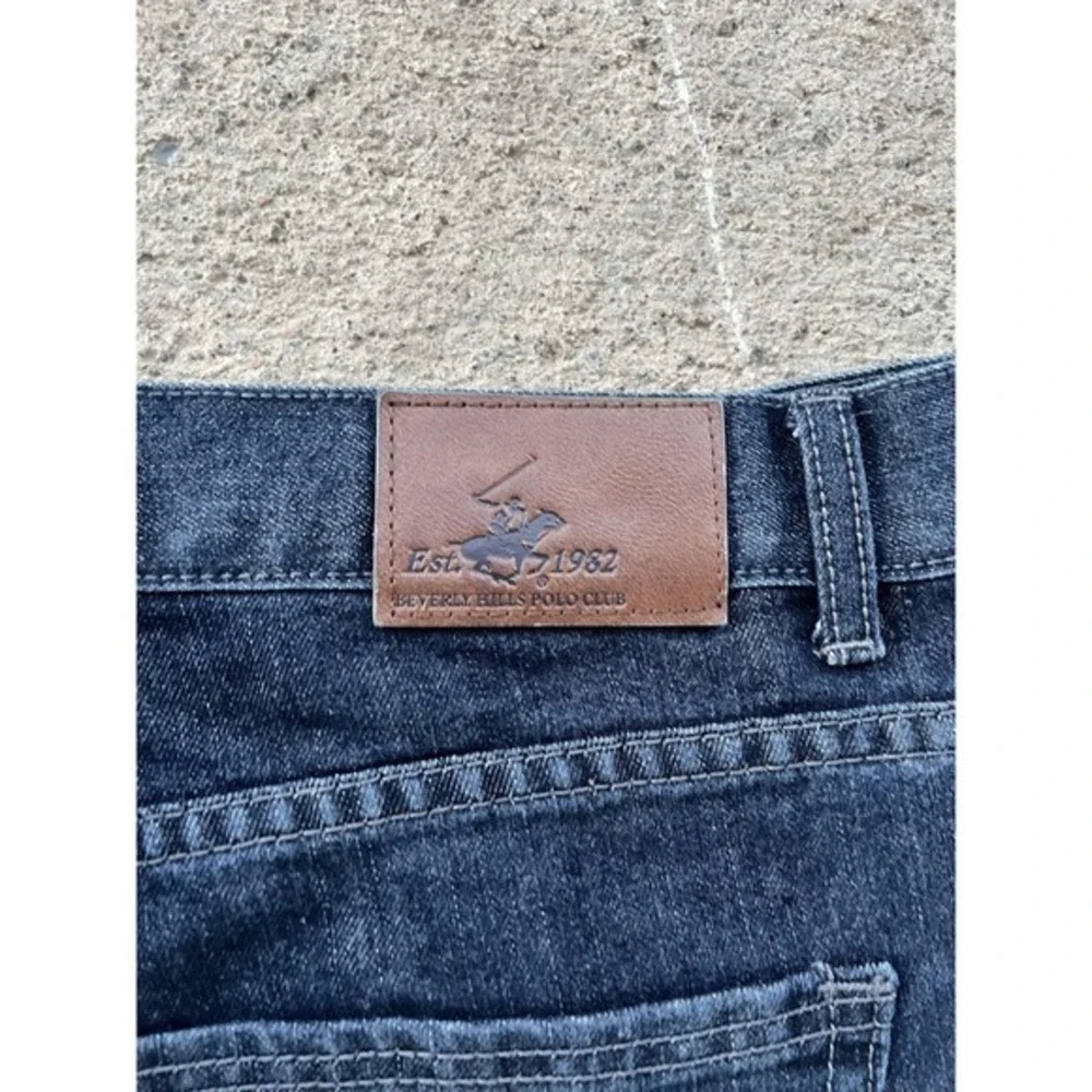 Beverly Hills Polo Club Jeans Mens 38x32 Blue Dark Wash Straight Leg Stretch Y2k